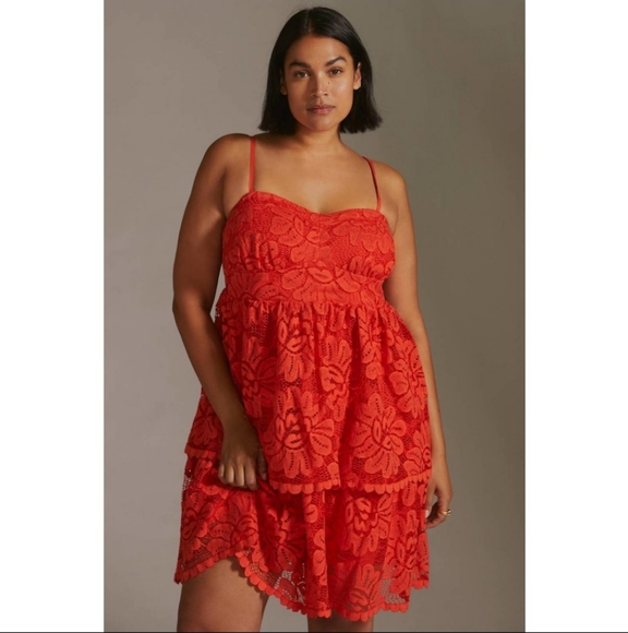 Maeve Dresses & Skirts - NWT Anthropologie Maeve Lace Mini Dress Strapless option Size XL